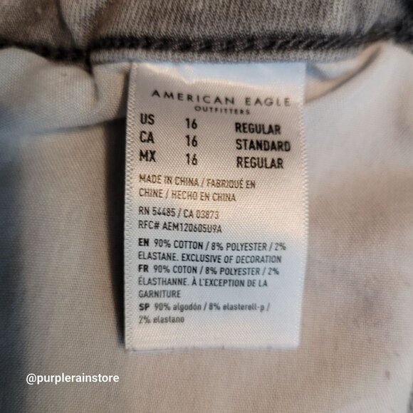 American Eagle Jeans 16 R Jegging Hi Rise Next Level Stretch Gray Wash Denim - Picture 6 of 13
